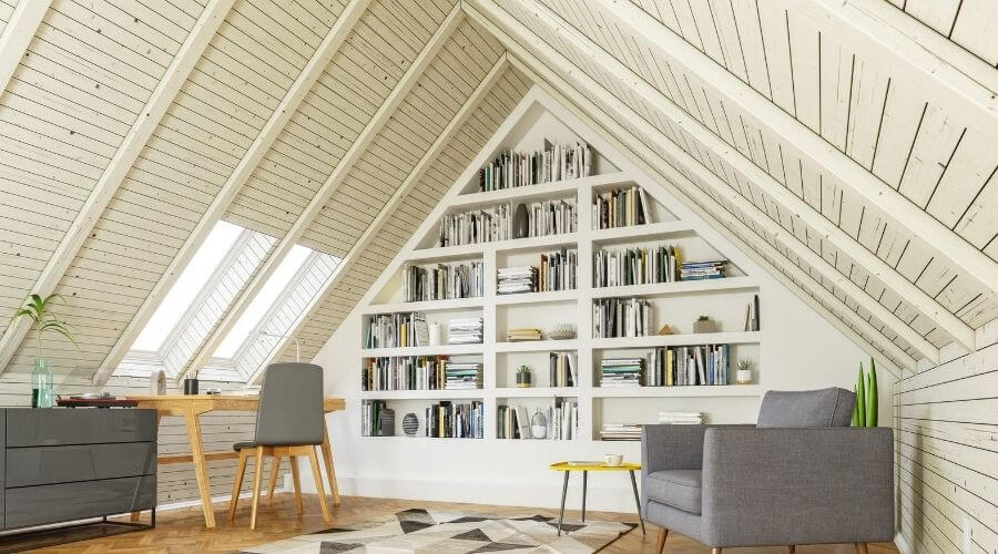 Ver Wys remodeled attic into a library